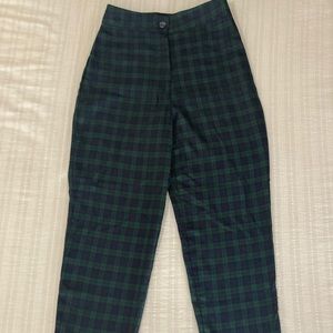 Nasty Gal High Waisted Plaid Dress Pants